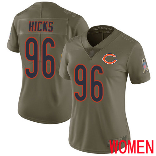 Chicago Bears Limited Olive Women Akiem Hicks Jersey NFL Football #96 2017 Salute to Service